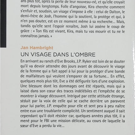 Le bébé du mystère ; Un visage dans l'ombre - Jan Schliesman, Jan Hambright - Black Rose, romance suspense, bébé, secret et danger - Livre