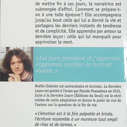 La Dernière leçon - Noëlle Châtelet - Récit bouleversant sur la fin de vie et l'amour filial - Livre poche d'occasion - Livre