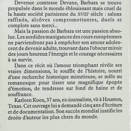 L'Obscur miroir des jours heureux – Karleen Koen – Roman historique et romance - Livre