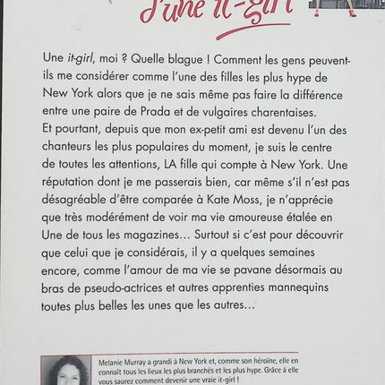 Confessions d’une it-girl – Mélanie Murray – Roman chick-lit New York, glamour et célébrité - Livre