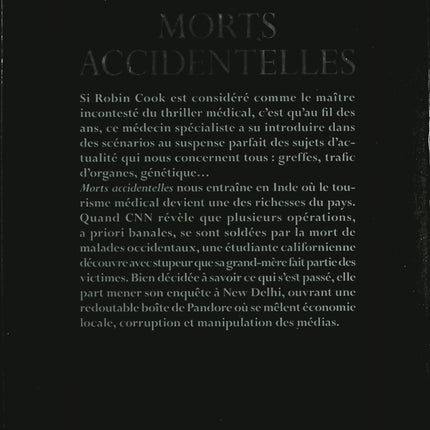 Morts accidentelles – Robin Cook – thriller médical enquête corruption – livre occasion - Livre