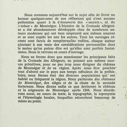 Montségur et le drame cathare – Adelin Moulis – histoire des Cathares, croisade albigeoise et récit historique du Moyen Âge - Livre