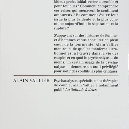 L'Amour dans les couples - Alain Valtier - Psychologie des relations amoureuses - Livre