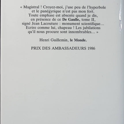 De Gaulle - Le Politique 1944-1959 - Jean Lacouture - Tome 2 - Charles de Gaulle - IVe République - Ve République - Histoire de France - Livre