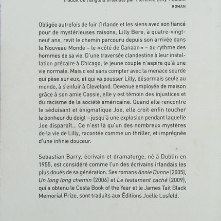 Du côté de Canaan – Sebastian Barry – Saga familiale irlandaise entre exil, mémoire et secrets - Livre