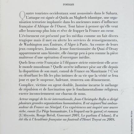 Katiba – Jean-Christophe Rufin – Thriller d’espionnage – Terrorisme, Sahara et services secrets - Livre
