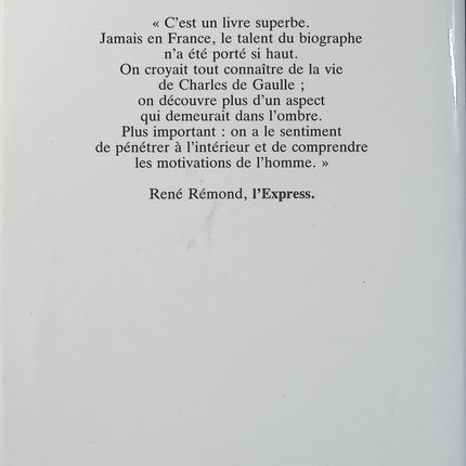 De Gaulle - Le Rebelle 1890-1944 - Jean Lacouture - Tome 1 - Biographie - Charles de Gaulle - Résistance - Seconde Guerre mondiale - Livre