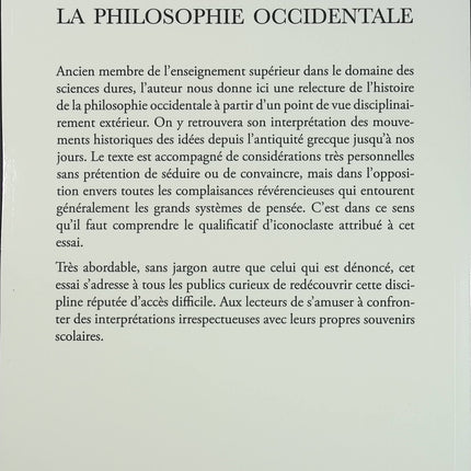 Histoire iconoclaste de la philosophie occidentale - Robert Henri - Essai de philosophie d'occasion - Livre