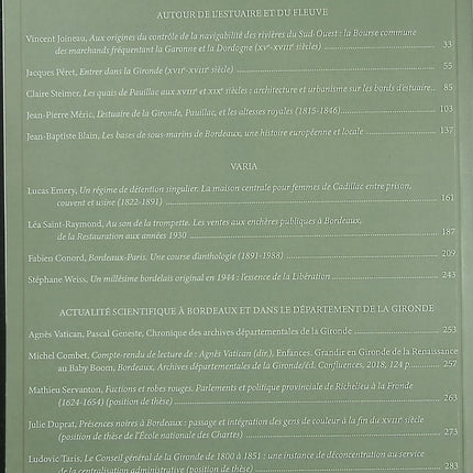 Revue historique de Bordeaux et du département de la Gironde – N°23 (2017) – revue d’histoire régionale, études historiques et patrimoine aquitain - Livre