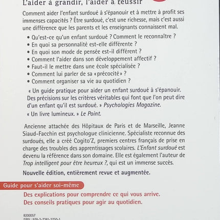L'Enfant surdoué – Jeanne Siaud-Facchin – Comprendre, accompagner et aider l’enfant à réussir - Livre