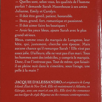 Nuits blanches à Langston Manor – Jacquie D’Alessandro – Romance historique Regency – mystère, humour et passion - Livre