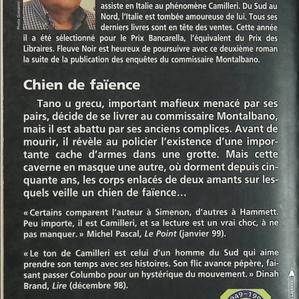 Chien de faïence - Andrea Camilleri - Une enquête du commissaire Montalbano - Polar italien - Livre poche d'occasion - Livre