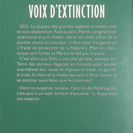 Voix d’extinction – Sophie Hénaff – Roman écologique et comédie animalière, espèces menacées, humour - Livre