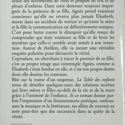La Table des enfants – Isabelle Hausser – Grand Prix des Lectrices de Elle 2002 - Livre