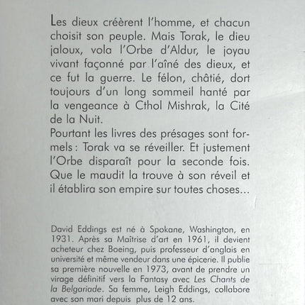 Le Pion blanc des présages - Chant 1 de La Belgariade - David Eddings - Fantasy d'occasion - Saga épique - Livre