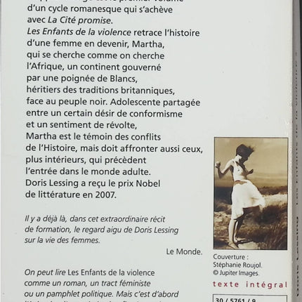 Les Enfants de la violence T1 – Doris Lessing – Roman d’apprentissage – Afrique australe – Prix Nobel de littérature - Livre