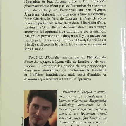 L'Invitée de Fontenay – Frédérick d'Onaglia – roman suspense secrets de famille Lyon entreprise pharmaceutique - Livre