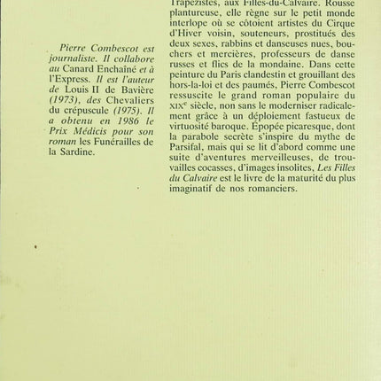 Les Filles du Calvaire – Pierre Combescot – Roman historique sur le Paris du XIXe siècle - Livre