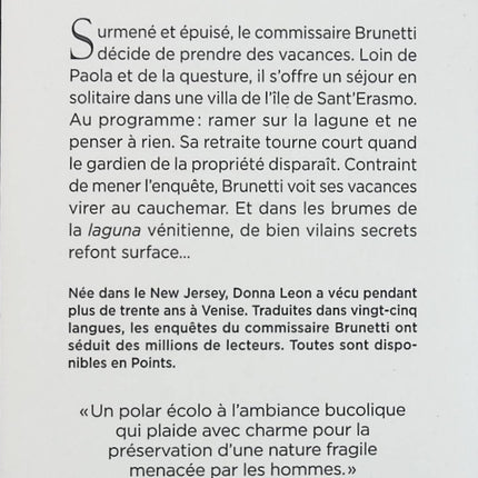 Les Disparus de la lagune – Donna Leon – Enquête du commissaire Brunetti – Polar à Venise entre secrets et corruption - Livre