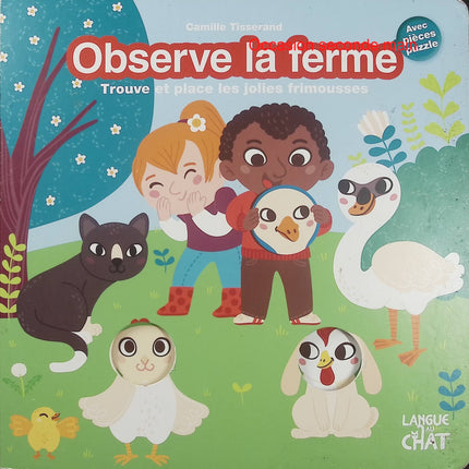 Observe la ferme – Trouve et place les jolies frimousses – Carine Fontaine – activité d'éveil, animaux de la ferme et jeu d'observation - Livre