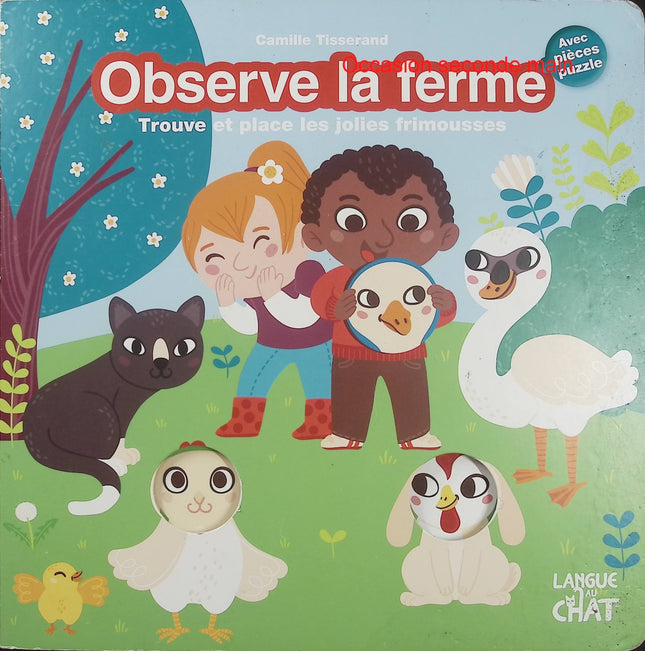 Observe la ferme – Trouve et place les jolies frimousses – Carine Fontaine – activité d'éveil, animaux de la ferme et jeu d'observation - Livre