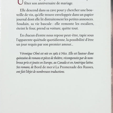 Le Premier amour – Véronique Olmi – roman contemporain, amour perdu et souvenirs du passé - Livre