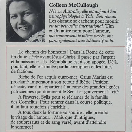 L'amour et le pouvoir - Tome 1 : Les Maîtres de Rome - Colleen McCullough - Roman historique d'occasion - Livre