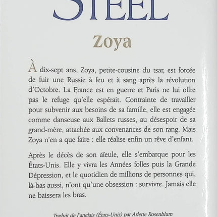Zoya – Danielle Steel – roman historique saga amour Russie révolution destin de femme - Livre