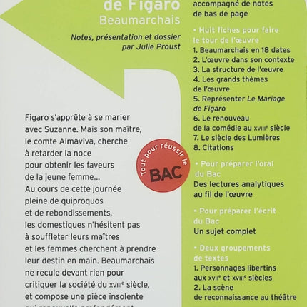 Le Mariage de Figaro – Beaumarchais – Comédie classique en 5 actes (Classico Lycée) - Livre