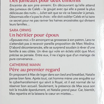 Des jumeaux pour deux ennemis – Un héritier pour époux – Père au premier regard – Harlequin - Livre