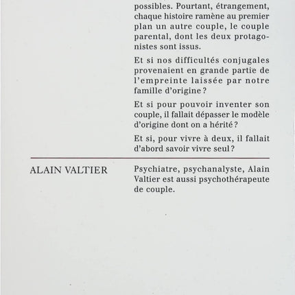 La solitude à deux - Alain Valtier - Roman contemporain - Livre