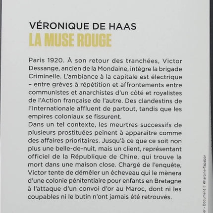 La Muse Rouge - Véronique de Haas - Roman policier historique, enquête, Paris, mystère - Livre d'occasion - Livre
