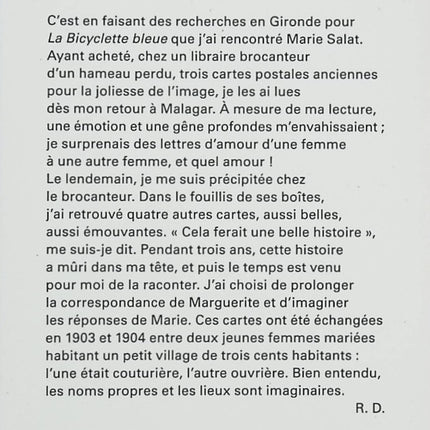 Pour l’amour de Marie Salat – Régine Deforges – Roman épistolaire historique – Amour interdit entre femmes – Littérature française - Livre