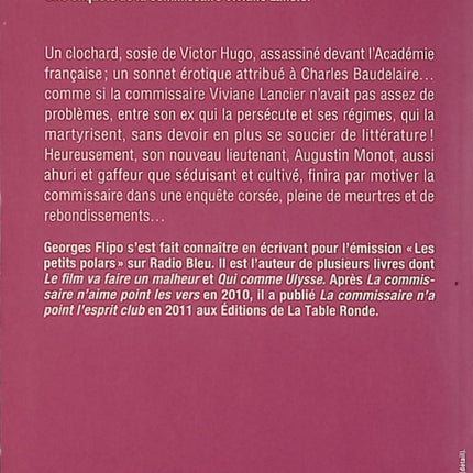 La commissaire n'aime point les vers - Georges Flipo - Roman policier d’occasion enquête de Viviane Lancier - Livre