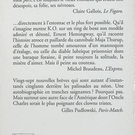 Au Sud de nulle part – Charles Bukowski | Recueil de contes souterrains, nouvelles provocatrices et portraits de l’Amérique marginale - Livre