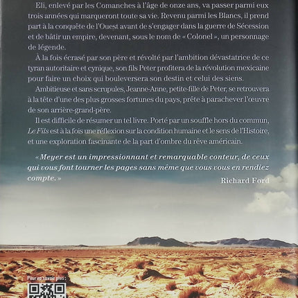 Le Fils – Philipp Meyer – Saga familiale américaine, western moderne et fresque historique du Texas sur plusieurs générations - Livre