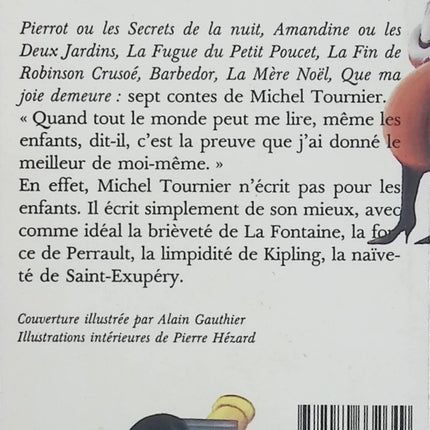 Sept contes – Michel Tournier – Folio Junior – Contes merveilleux et fantastiques – Livre jeunesse - Livre