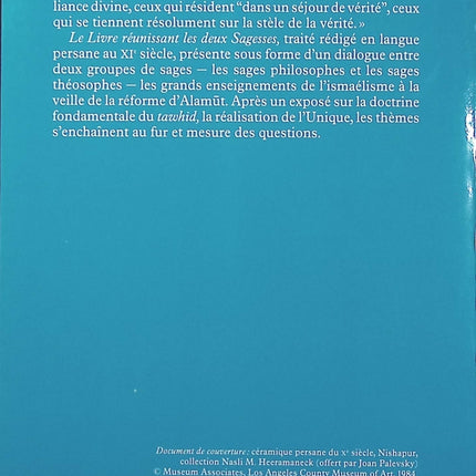 Le Livre réunissant les deux sagesses – Nãsir-E Khosraw – Philosophie persane, pensée islamique et sagesse médiévale - Livre