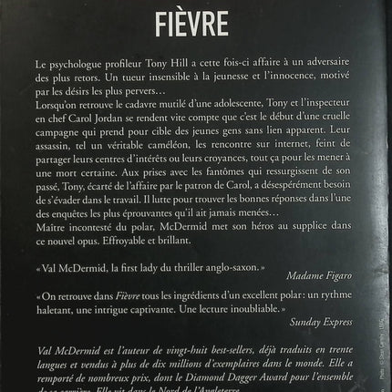 Fièvre – Val McDermid – Thriller psychologique, enquête criminelle et suspense – Livre d’occasion - Livre