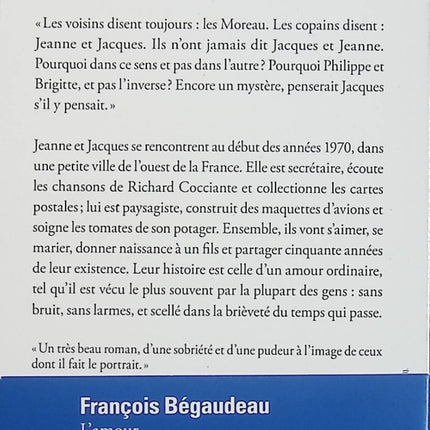 L’amour – François Bégaudeau – roman contemporain, amour ordinaire et chronique de couple - Livre