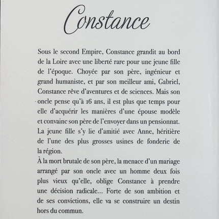 Constance – Anne Loréal – Roman historique – Destin d’une femme, amour, famille et société - Livre