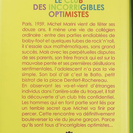 Le Club des incorrigibles optimistes – Jean-Michel Guenassia – Roman historique – Paris années 1960 - Livre