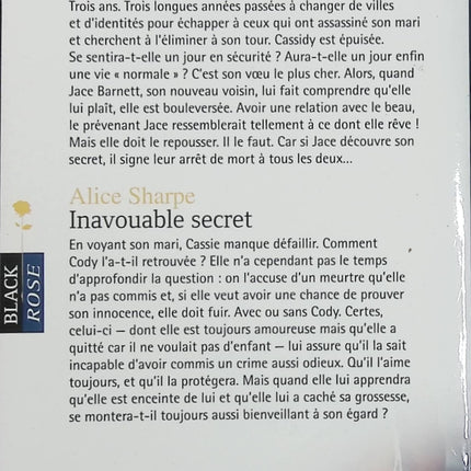 L'innocente traquée, Inavouable secret – Marilyn Pappano, Alice Sharpe – Black Rose Harlequin, romance, suspense et danger - Livre