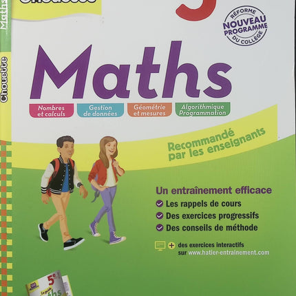 Maths 5e – Cahier d’entraînement et de révision – Exercices de mathématiques collège – Niveau 5e - Livre