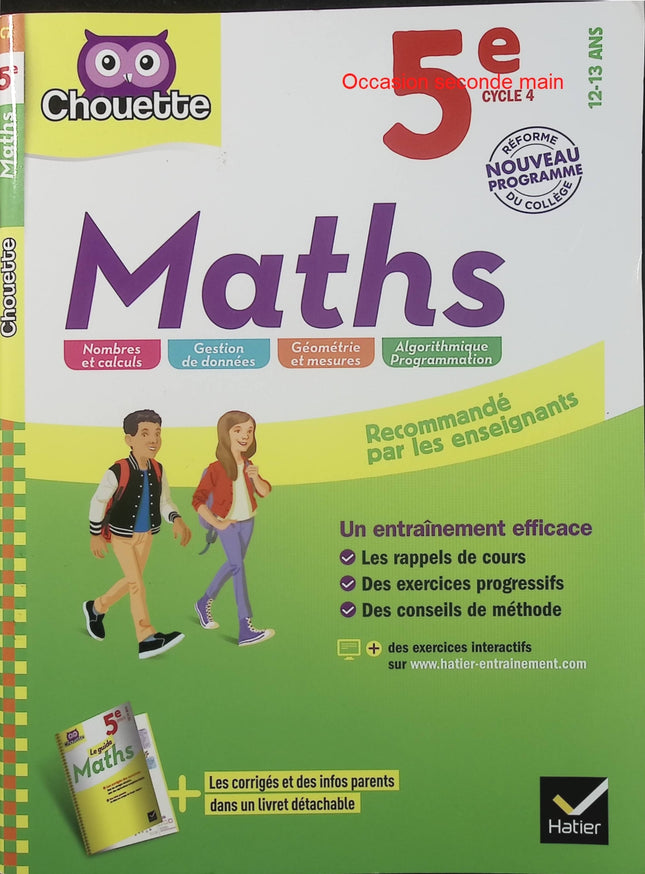 Maths 5e – Cahier d’entraînement et de révision – Exercices de mathématiques collège – Niveau 5e - Livre