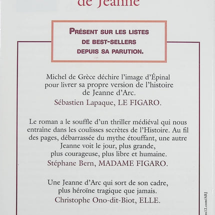La Conjuration de Jeanne – Michel de Grèce – Roman historique Jeanne d’Arc complot royal et secrets du Moyen Âge - Livre