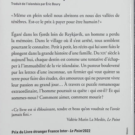 Ton absence n’est que ténèbres – Jón Kalman Stefánsson – Roman islandais – Saga familiale et amour - Livre