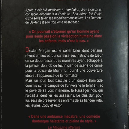 Les démons de Dexter – Jeffry P. Lindsay – Thriller policier, suspense, tueur en série, enquête criminelle et univers de Dexter - Livre