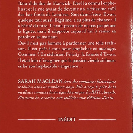 Les Mauvais Garçons Tome 1 Par une nuit sans lune – Sarah MacLean – Romance historique Regency – ducs scandaleux et passion interdite - Livre