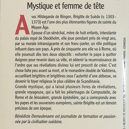 Sainte Brigitte de Suède - Mystique et femme de tête - Bénédicte Demeulenaere - Biographie historique et spirituelle occasion - Livre
